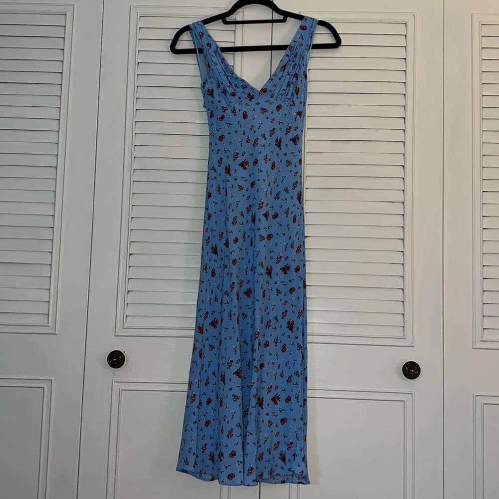 Sweet Pot Blue Midi Floral Dress size 4